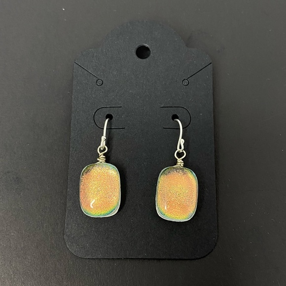 LALALAND DICHROIC IRIDESCENT GLASS EARRINGS - Picture 3 of 12